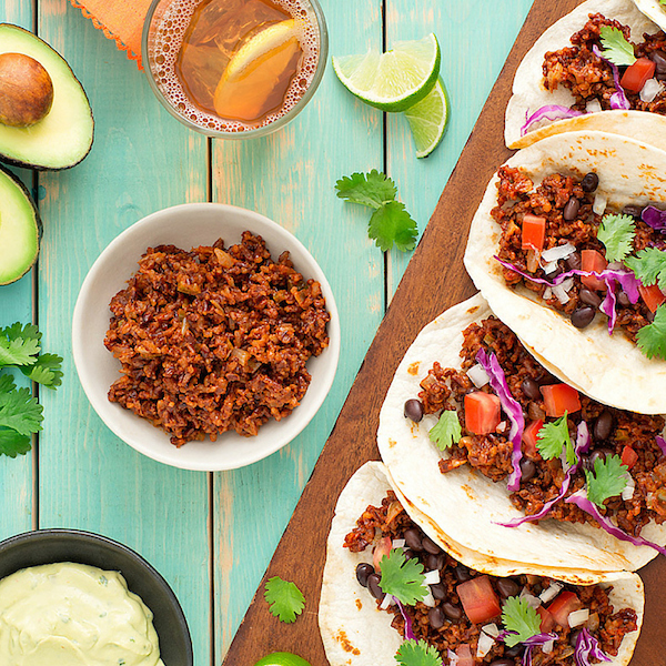 Burgundy Red Rice Meatless Tacos