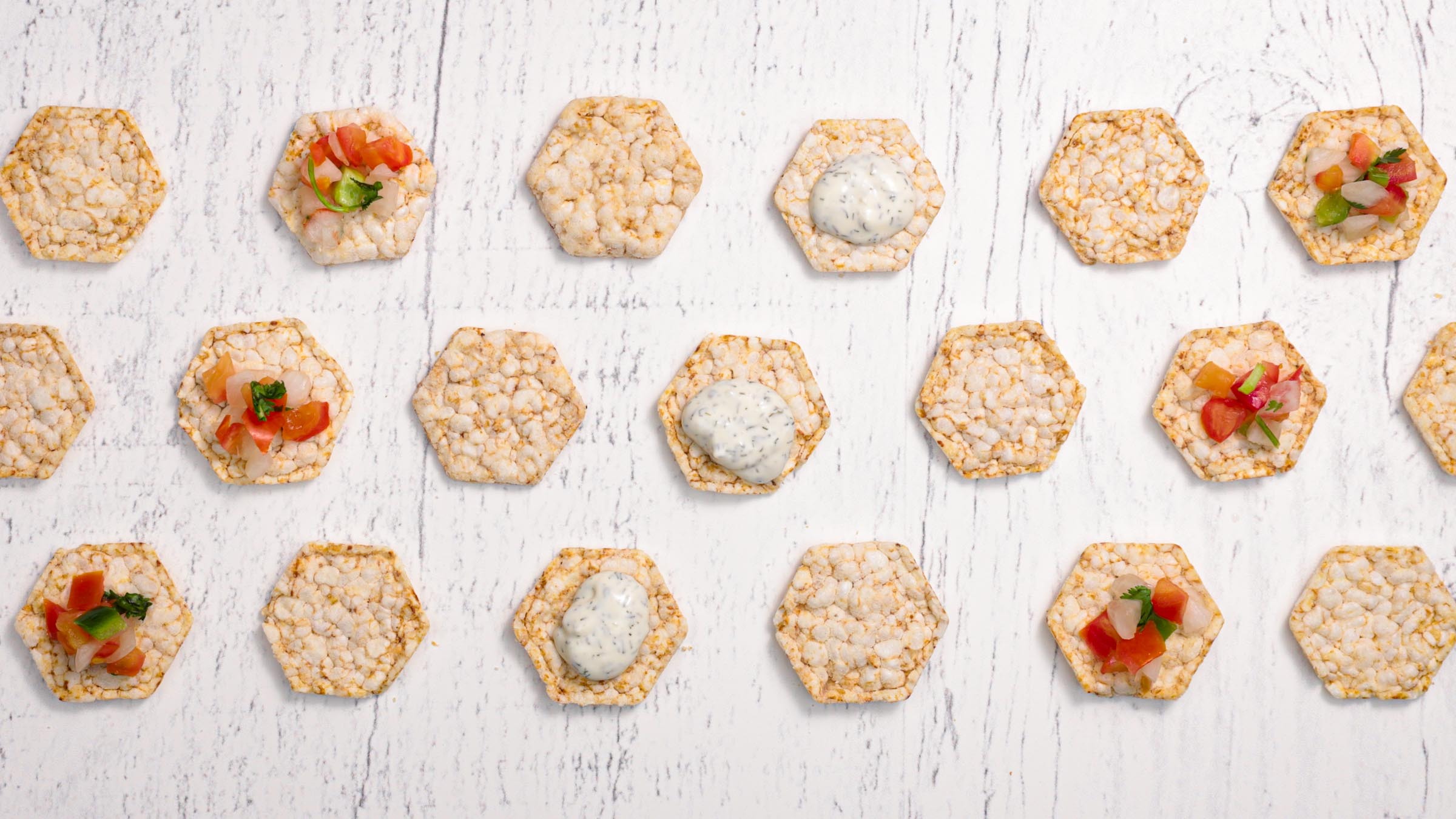 Lundberg Rice Cake Minis with toppings