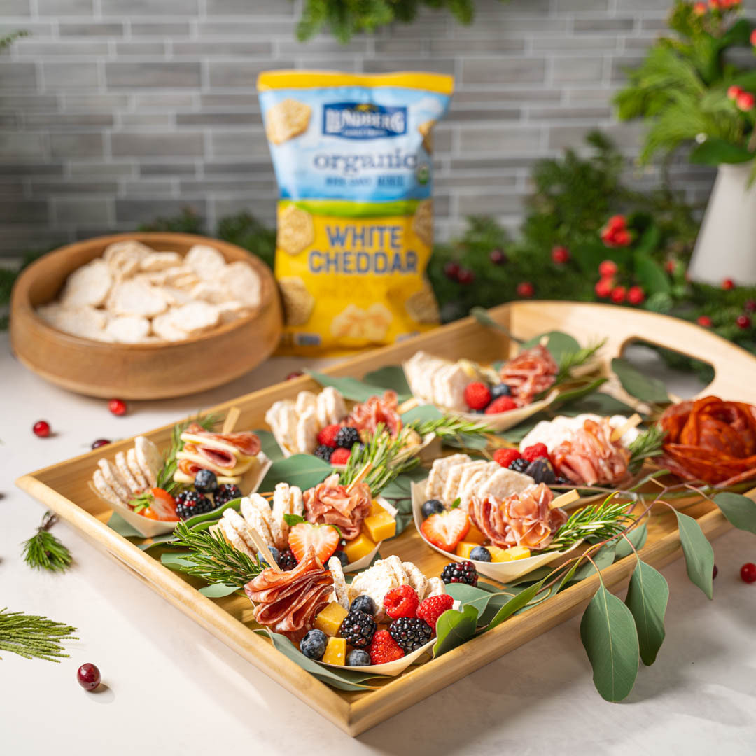Charcuterie with Lundberg Organic White Cheddar Rice Cake Minis