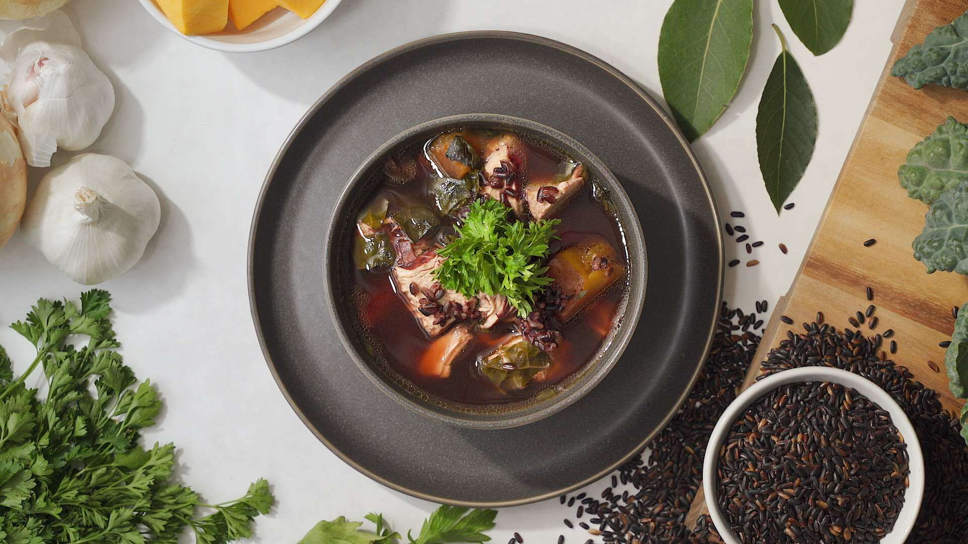 Instant Pot Chicken Rice Soup with Lundberg Black Rice