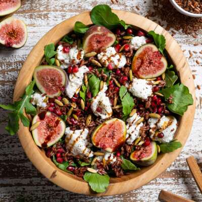 Fig & Burrata Salad With Red Rice