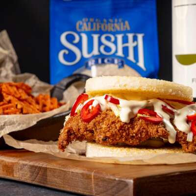 Flat Top Hills Japanese-Style Fried Chicken Sushi Sandwich