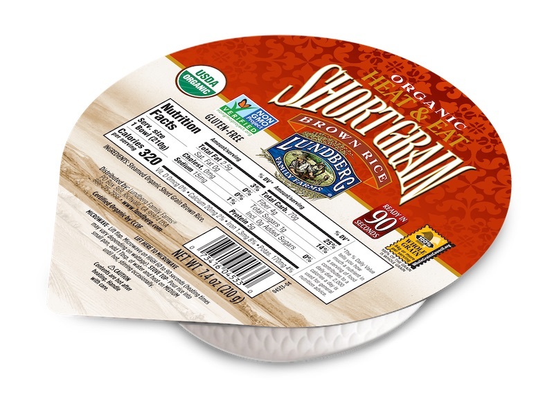 Lundberg Organic Heat and Eat Short Grain Brown Rice Bowl